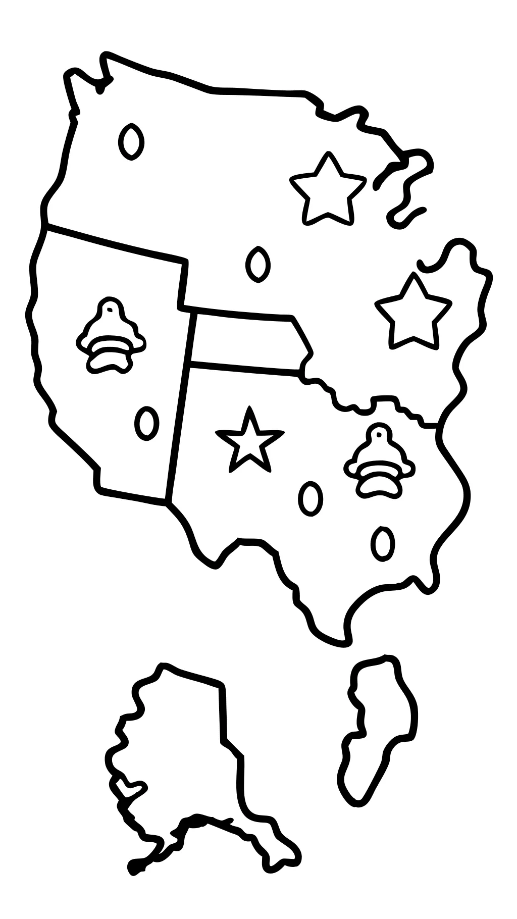 map of the usa coloring page